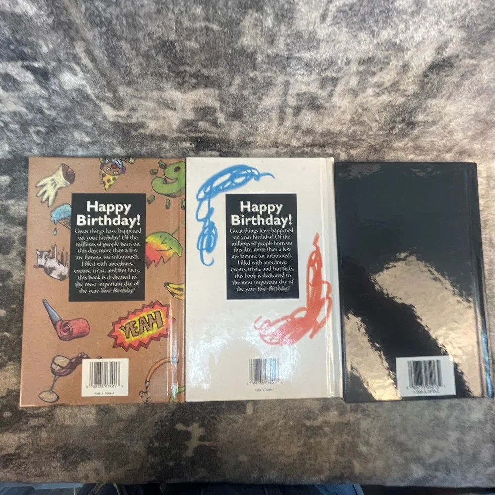 Birthday Book Lot December 10 October 19 Vintage Hardcover Gift Journals 3pk